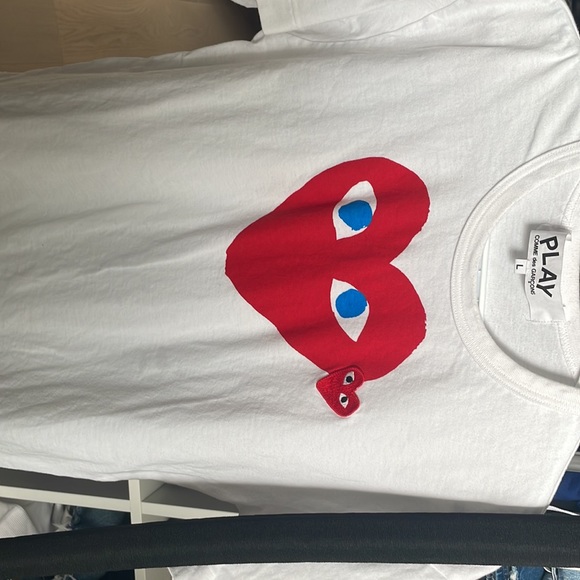 White Comme De Garçon Designer T-shirt for Sale - Picture 5 of 5